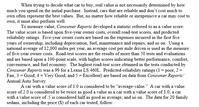 Data File (Excel): Given this data, what