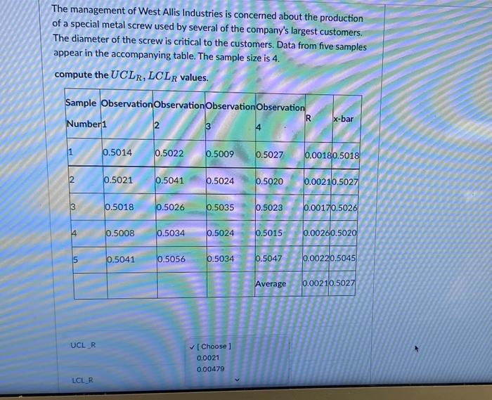 Constants for calculating control limits for 7
