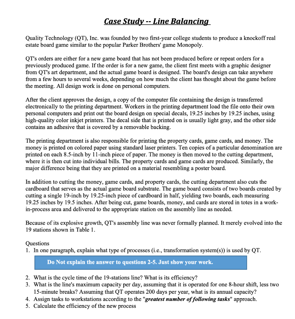 Operations Management COMMENT TO TUTOR: The 2nd