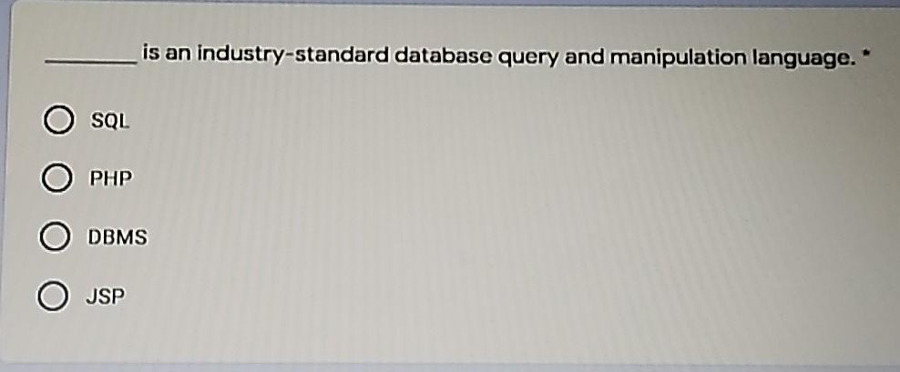 is an industry-standard database query and