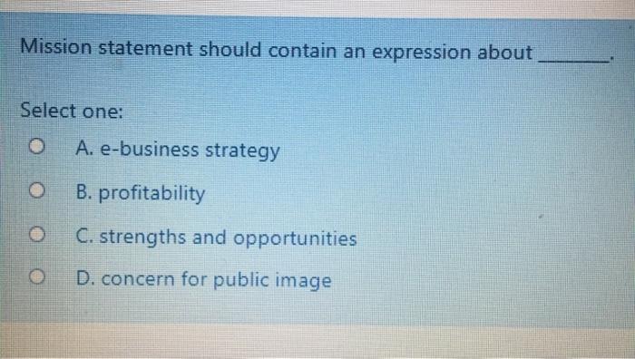 Mission statement should contain an expression