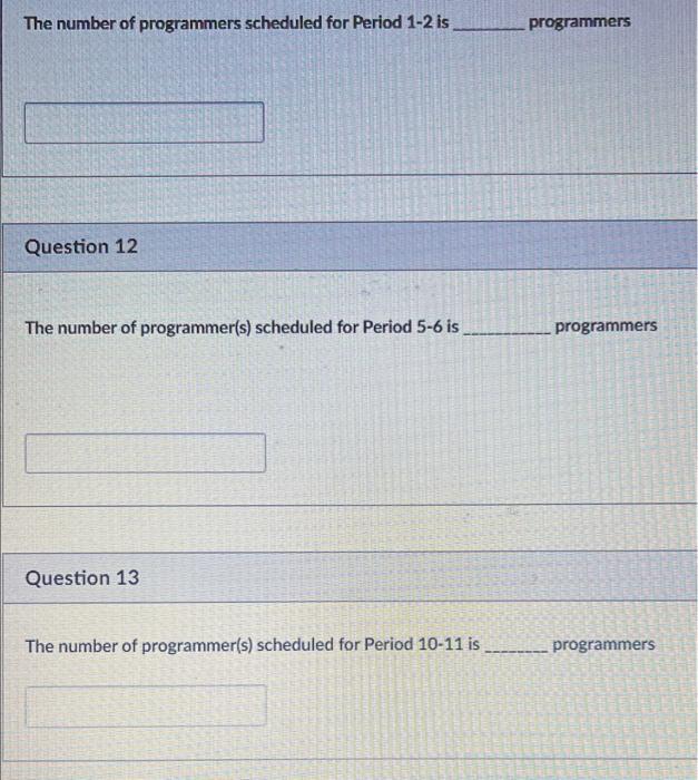 Information for questions 11-16. Below is a