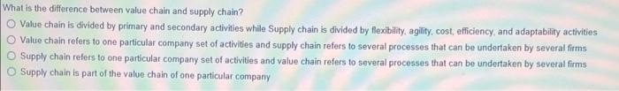 What is the difference between value chain and