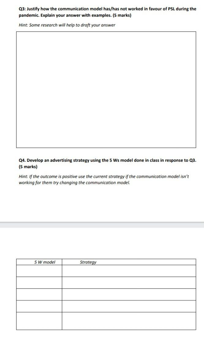 Q3: Justify how the communication model has/has