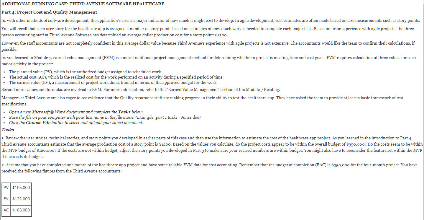 ADDITIONAL RUNNING CASE: THIRD AVENUE SOFTWARE