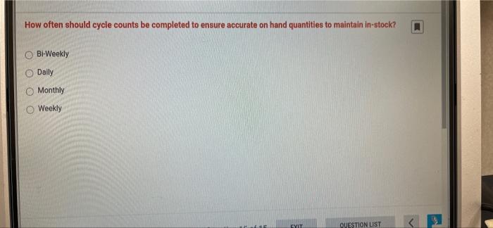 How often should cycle counts be completed to