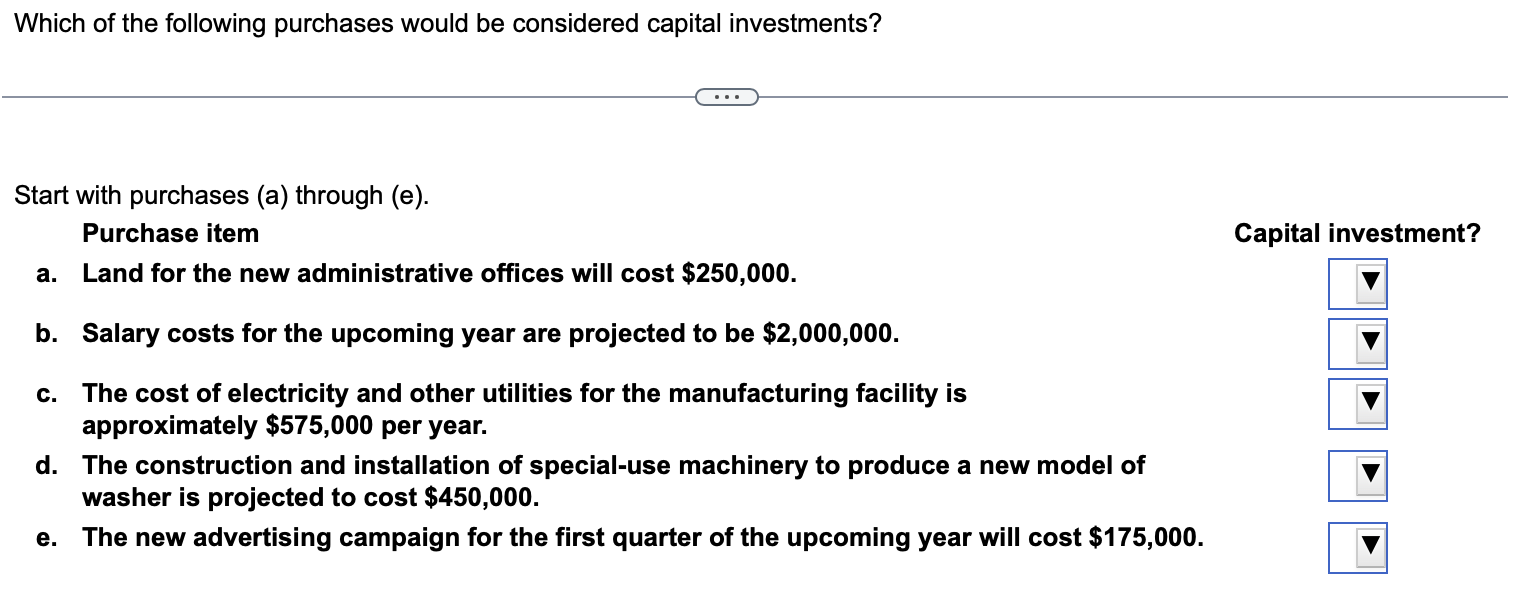 PLEASE HELP! Which of the following purchases