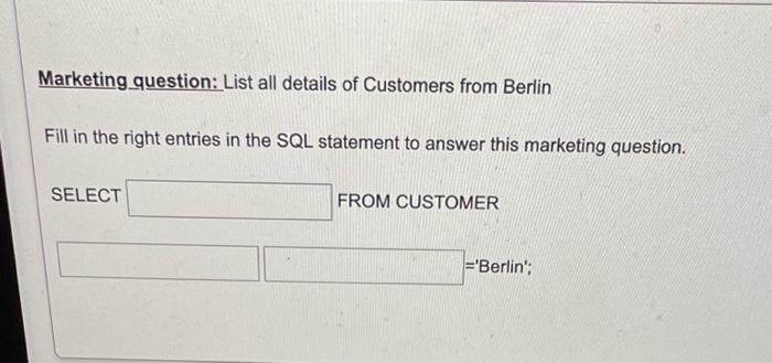 SOS Marketing_question: List all details of