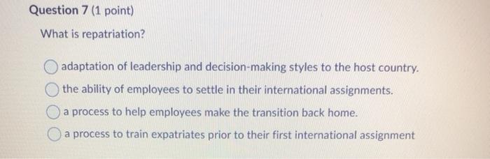 Question 4 (1 point) What is a key advantage of