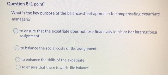 Question 4 (1 point) What is a key advantage of
