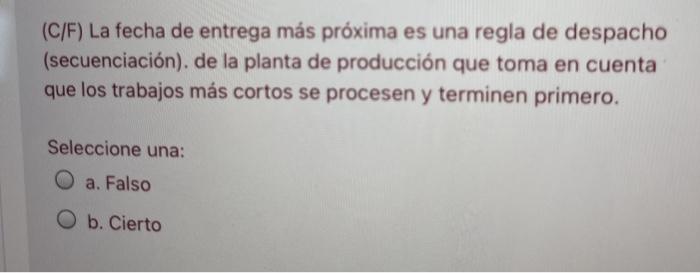 In English (C/F) La fecha de entrega ms prxima es