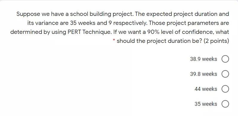 Q1 Q2 Suppose we have a school building project.