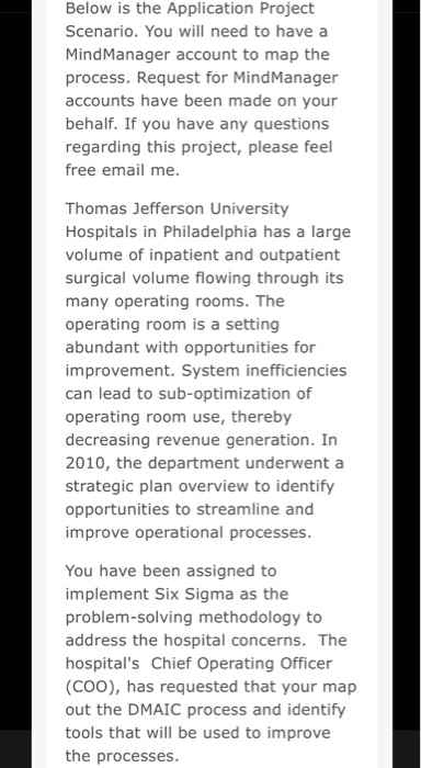 Below is the Application Project Scenario. You