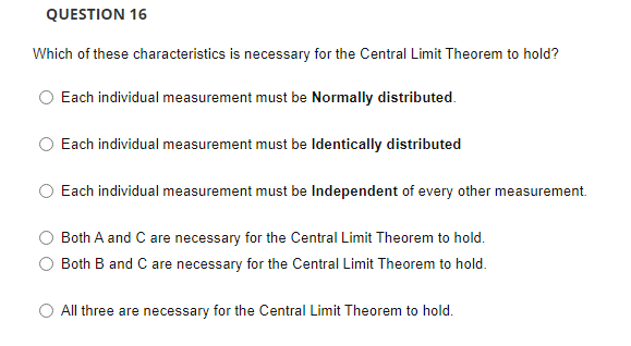 QUESTION 16 Which of these characteristics is