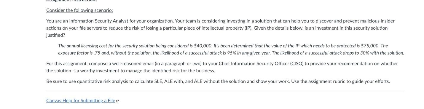 Consider the following scenario: You are an