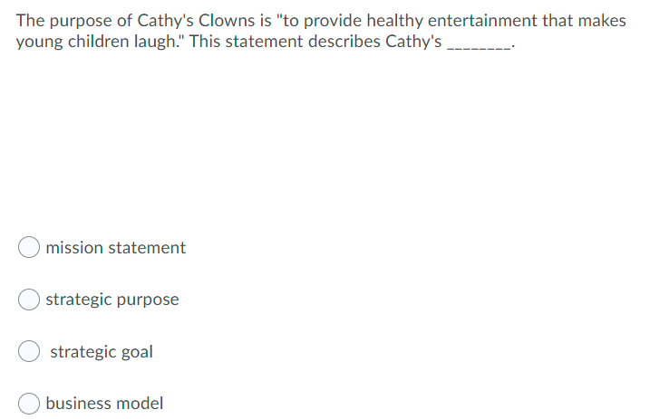 The purpose of Cathy's Clowns is 