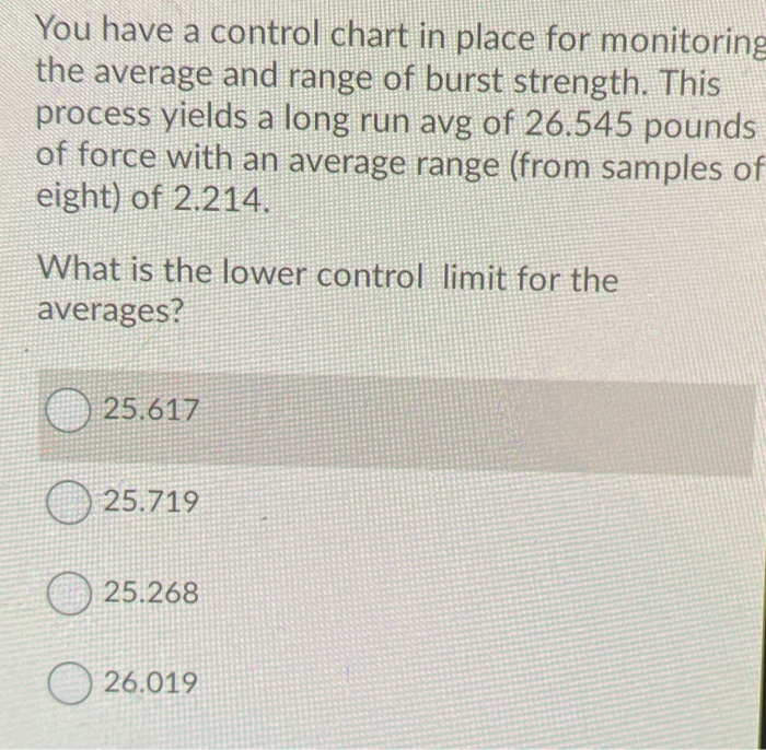 You have a control chart in place for monitoring