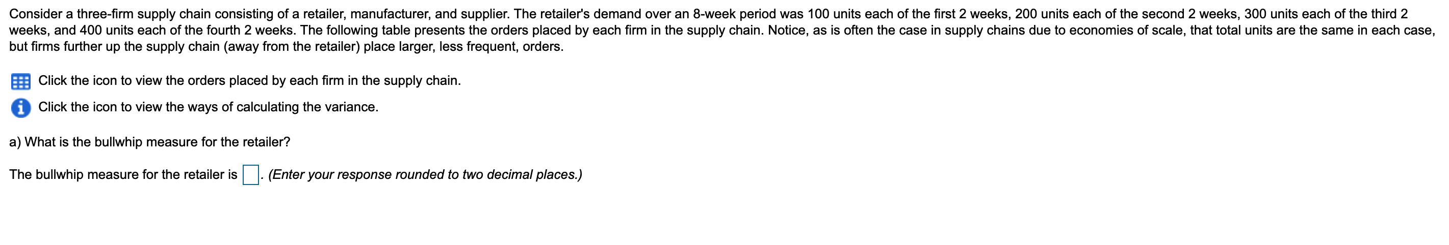 Consider a three-firm supply chain consisting of