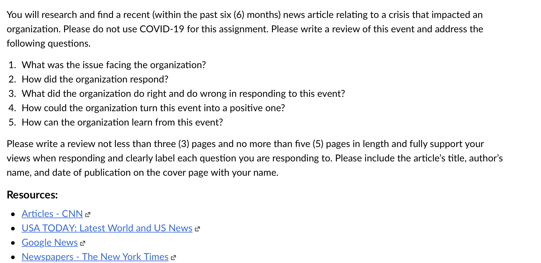 You will research and find a recent (within the