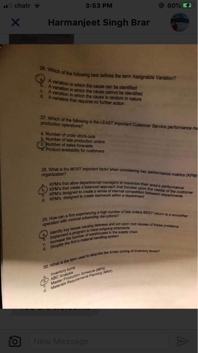 need correct answers 26. Which of the following