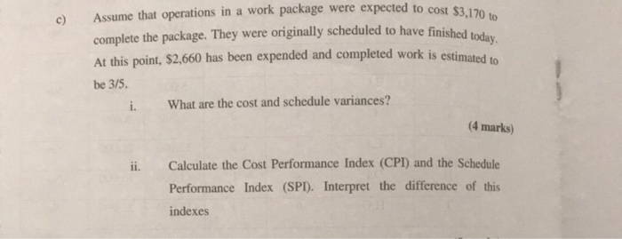 Assume that operations in a work package were