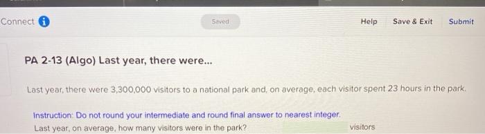 Connect Saved Help Save & Exit Submit PA 2-13