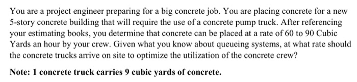 You are a project engineer preparing for a big