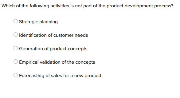 Which of the following activities is not part of