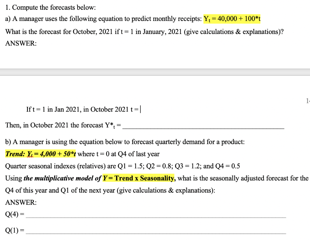please answer, will give thumbs up. 1. Compute