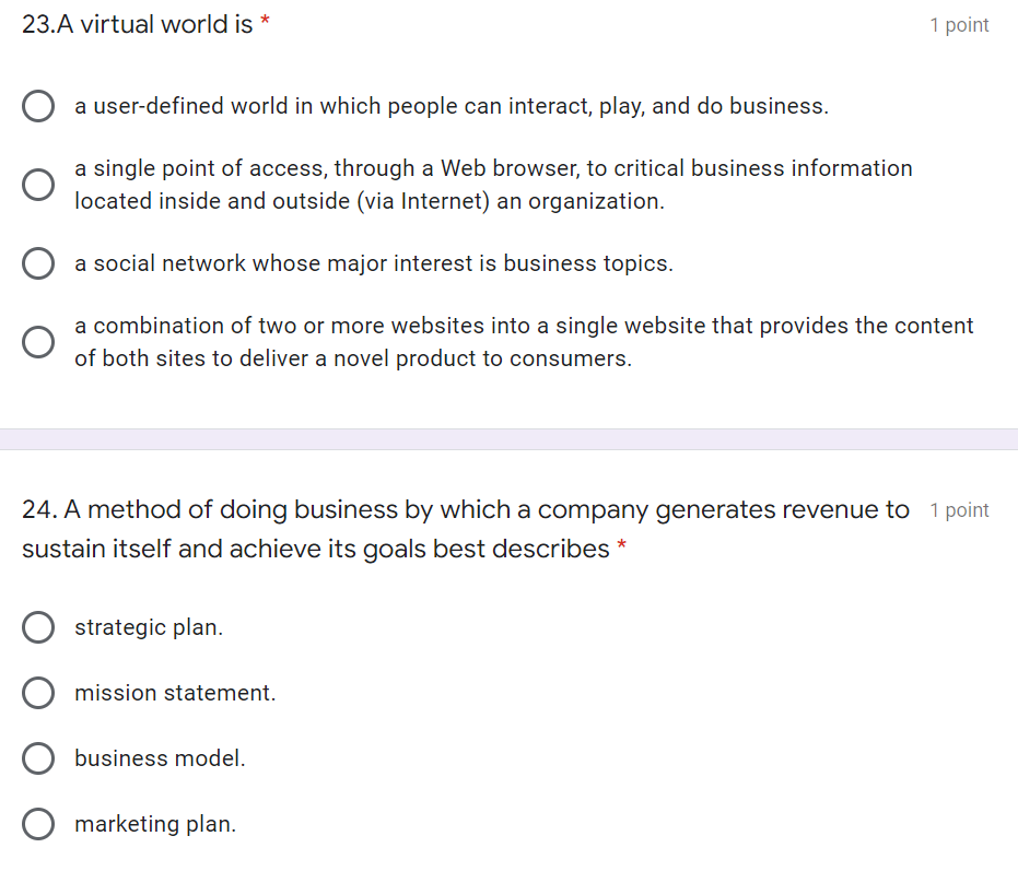 PLEASE HELP ME URGENT. E-COMMERCE SUBJECT 23.A