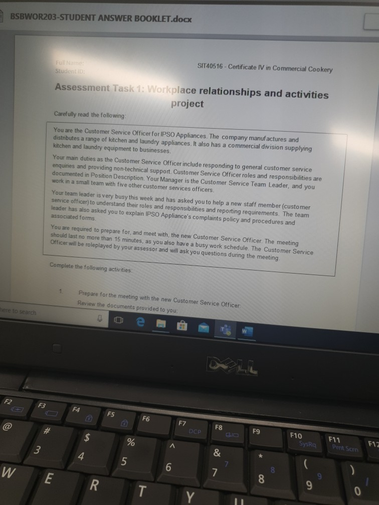 the answer for the assessment certificate IV In