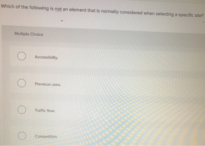 Vhich of the following is not an element that is