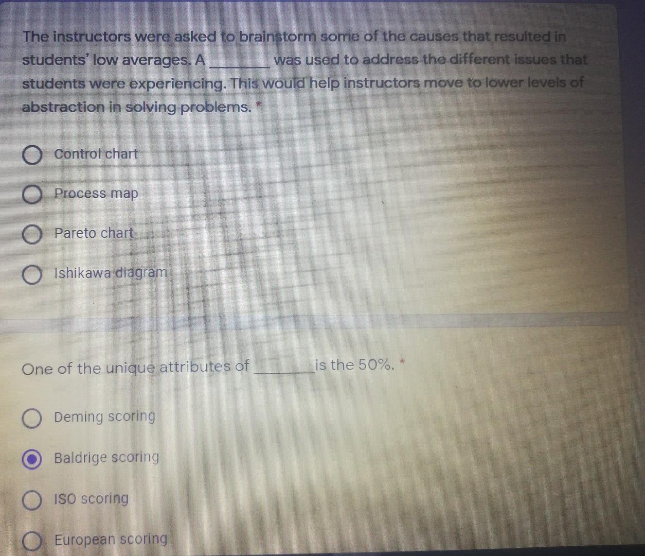 The instructors were asked to brainstorm some of