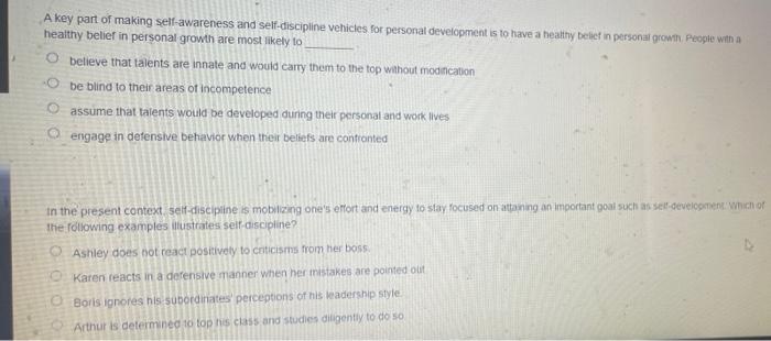 A key part of making self-awareness and