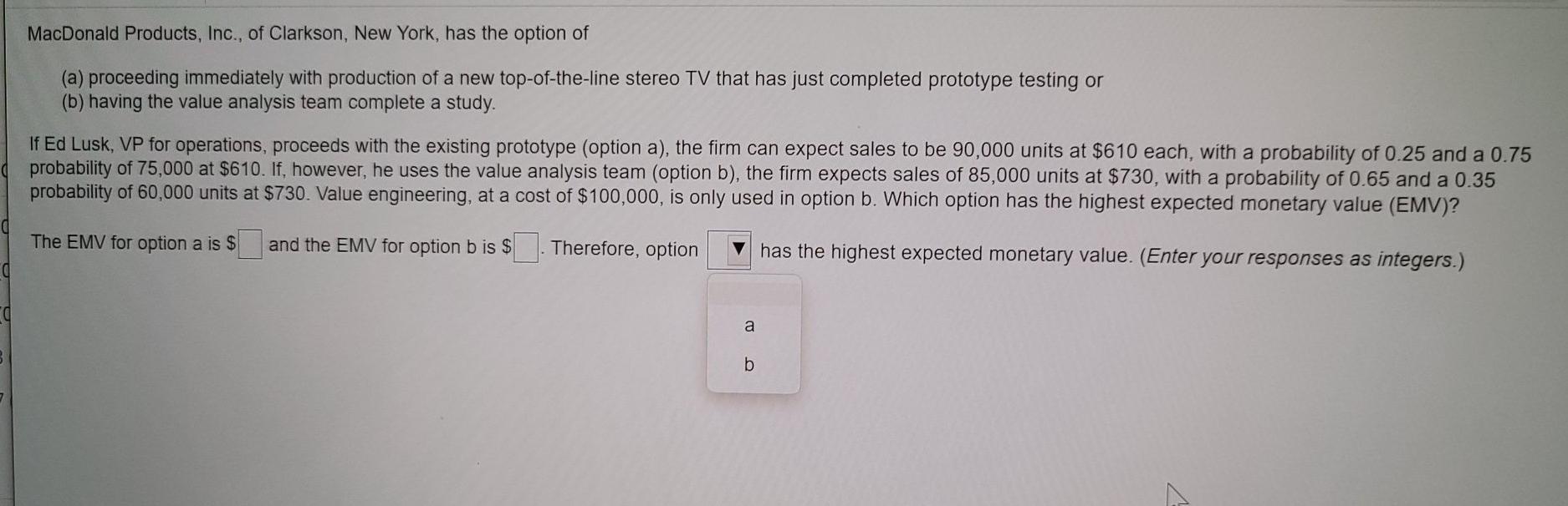 MacDonald Products, Inc., of Clarkson, New York,