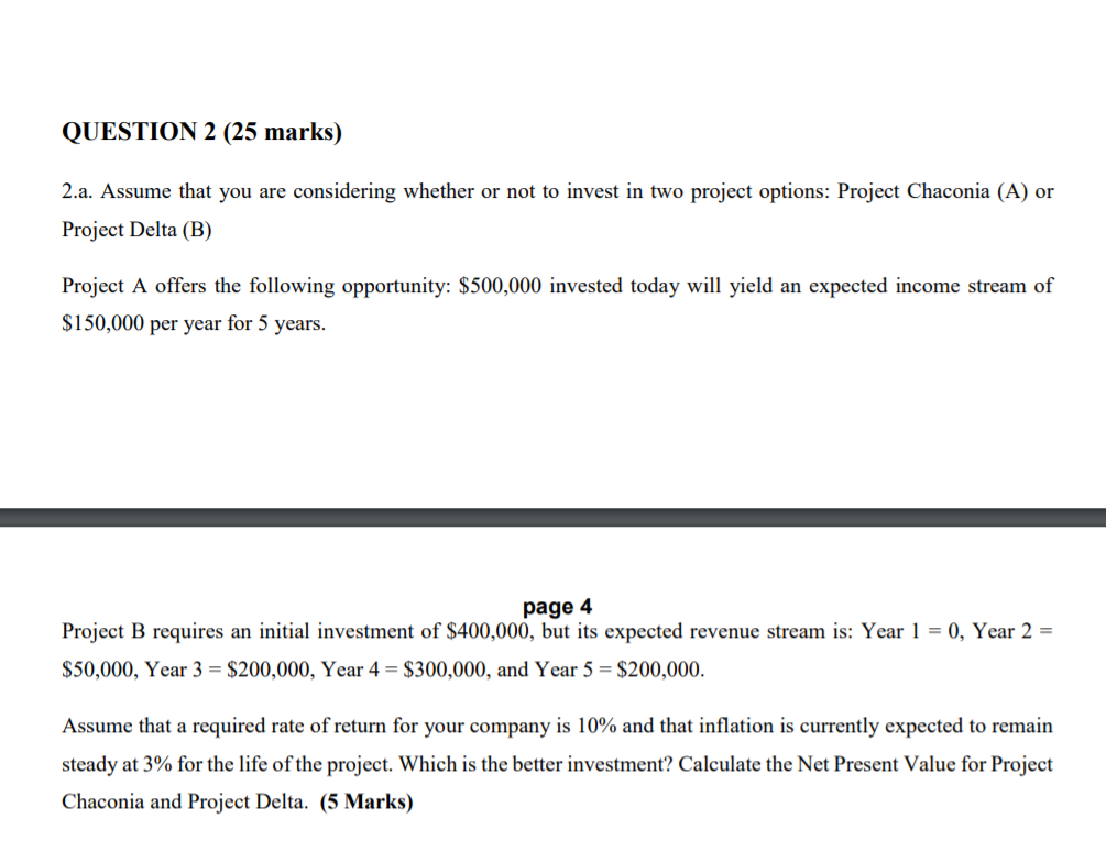 QUESTION 2 (25 marks) 2.a. Assume that you are
