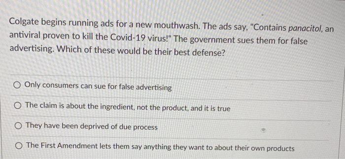 Colgate begins running ads for a new mouthwash.