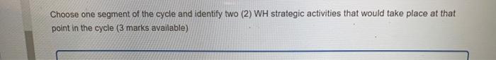 Choose one segment of the cycle and identify two