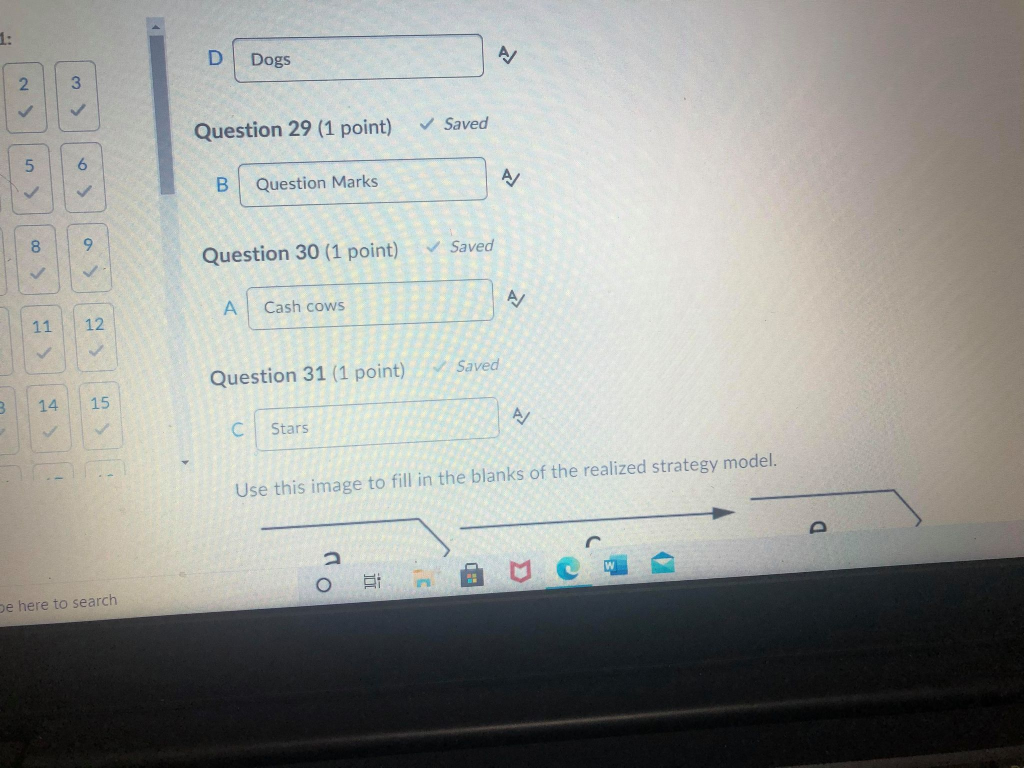 Page 1: Question 27 (1 point) Saved 1 2. 3 What