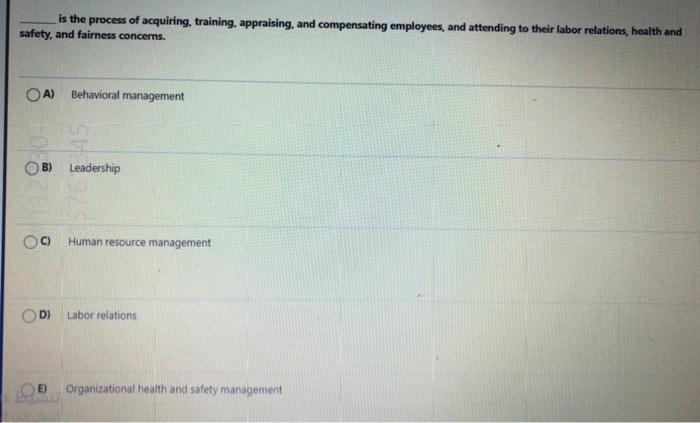 Personnel activities associated with human