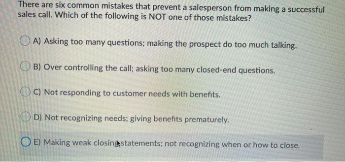 There are six common mistakes that prevent a