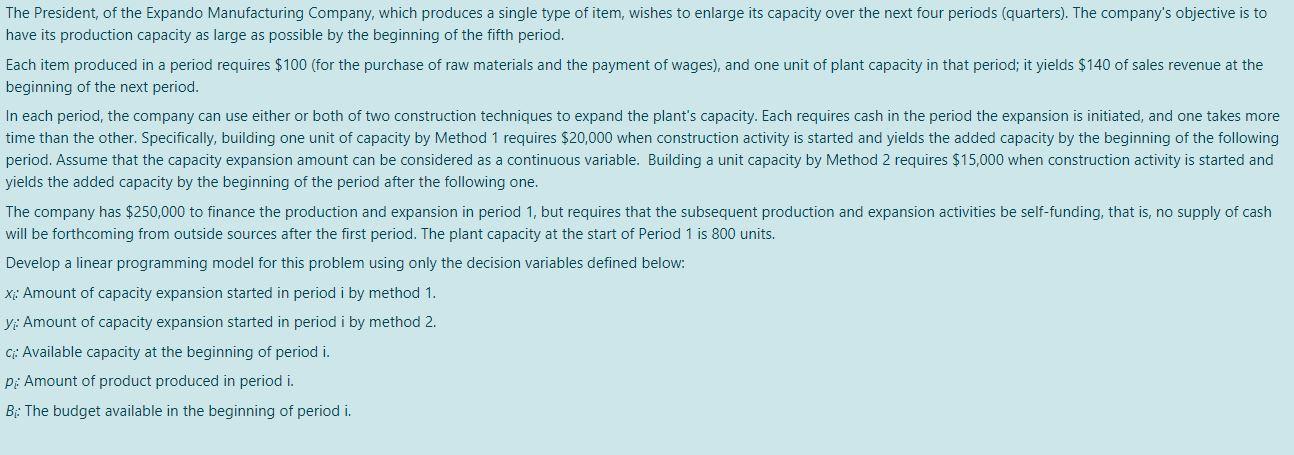 The President, of the Expando Manufacturing