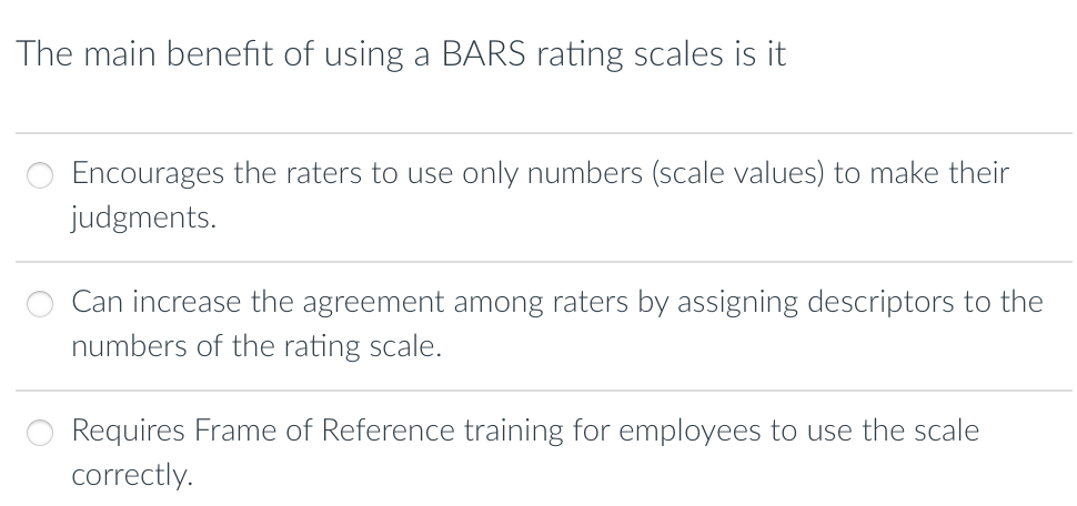 The main benefit of using a BARS rating scales is