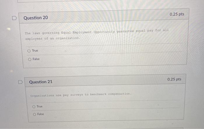 0.25 pts Question 20 The laws governing Equal