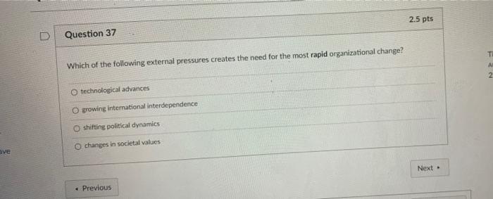 2.5 pts Question 37 TI Which of the following