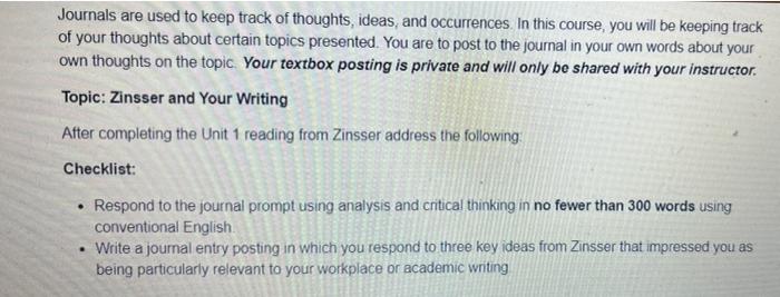 Journals are used to keep track of thoughts,