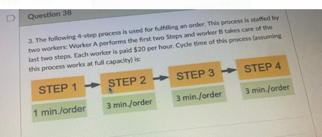 Question 38 3. The following 4-step process is