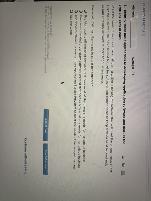 < Back to Assignment Attempts: Average: /1 Aa Aa