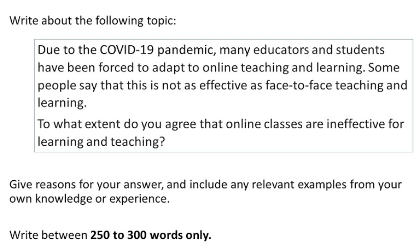 English IELT writing task. Write about the