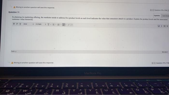 Moving to another question will save this